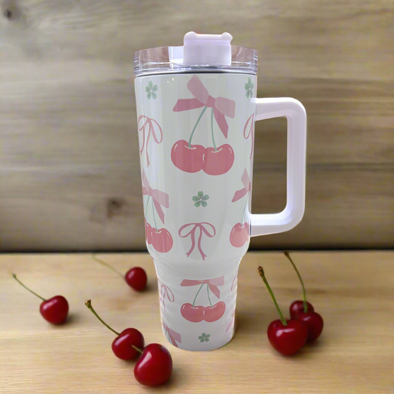 Cherry Coquette 40 oz Travel Tumbler