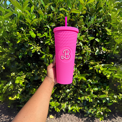 24Oz Textured Studded Tumbler With Straw