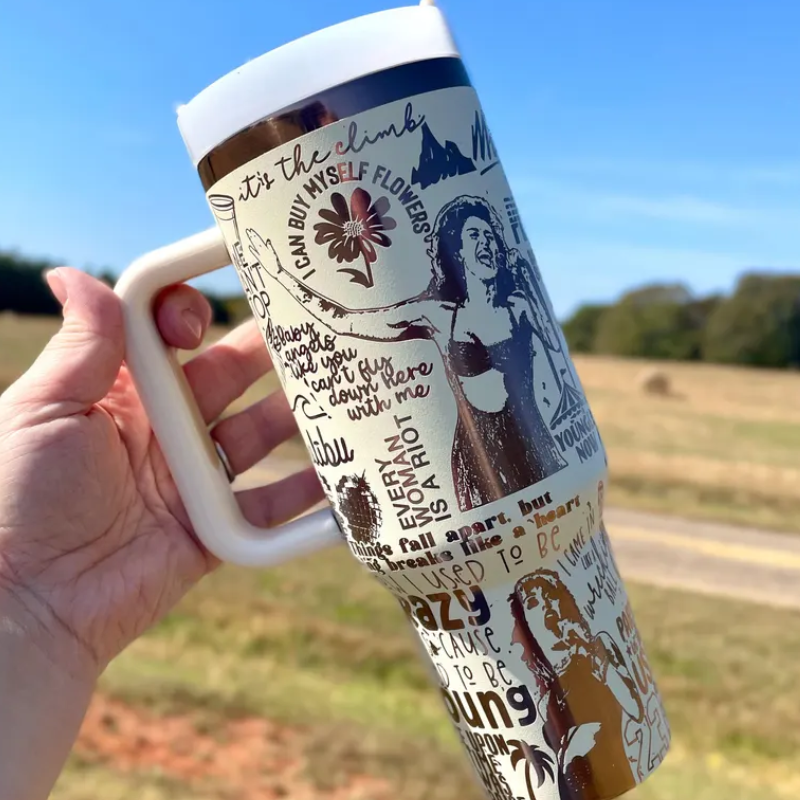 Popstar Musician Miley Cyrus Printed Tumbler