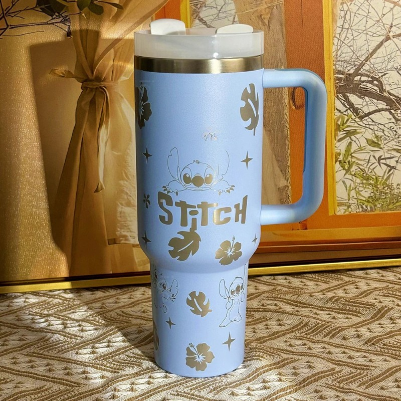 40Oz Stitch Themed Insulated Tumbler With Handle