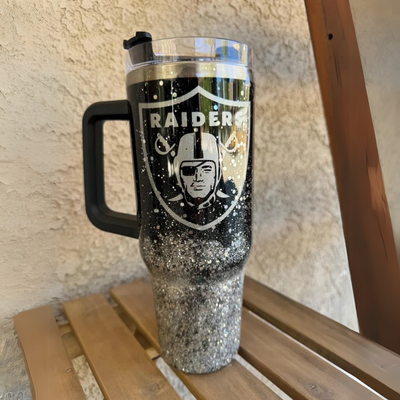 Las Vegas Raiders Double Wall Insulated Tumbler With Handle