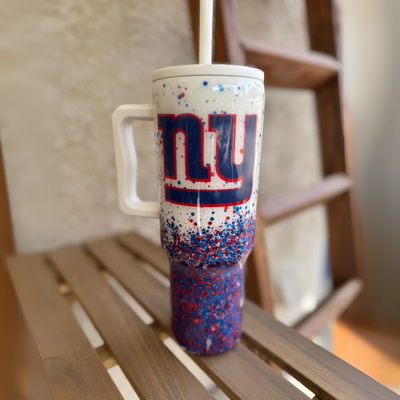 New York Giants Insulated Gradient Tumbler With Glitter Finish