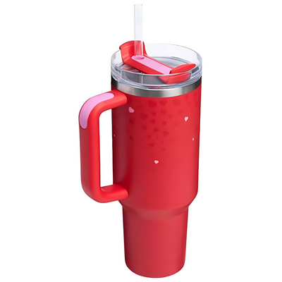 40Oz Insulated Tumbler With Handle And Straw