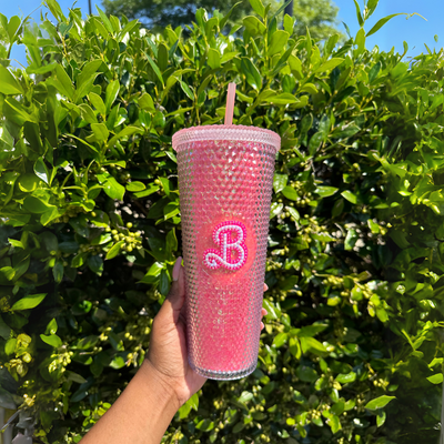 24Oz Textured Studded Tumbler With Straw