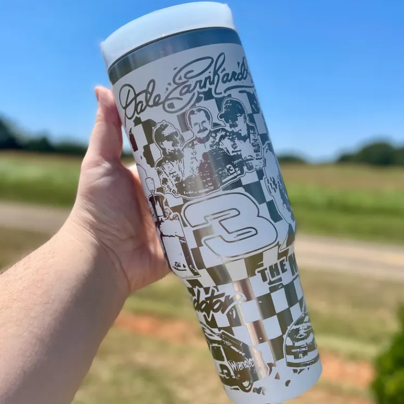 Dale Earnhardt Themed 40oz Engraved Tumbler