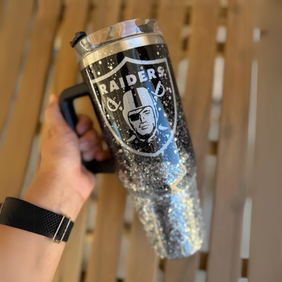 Las Vegas Raiders Double Wall Insulated Tumbler With Handle