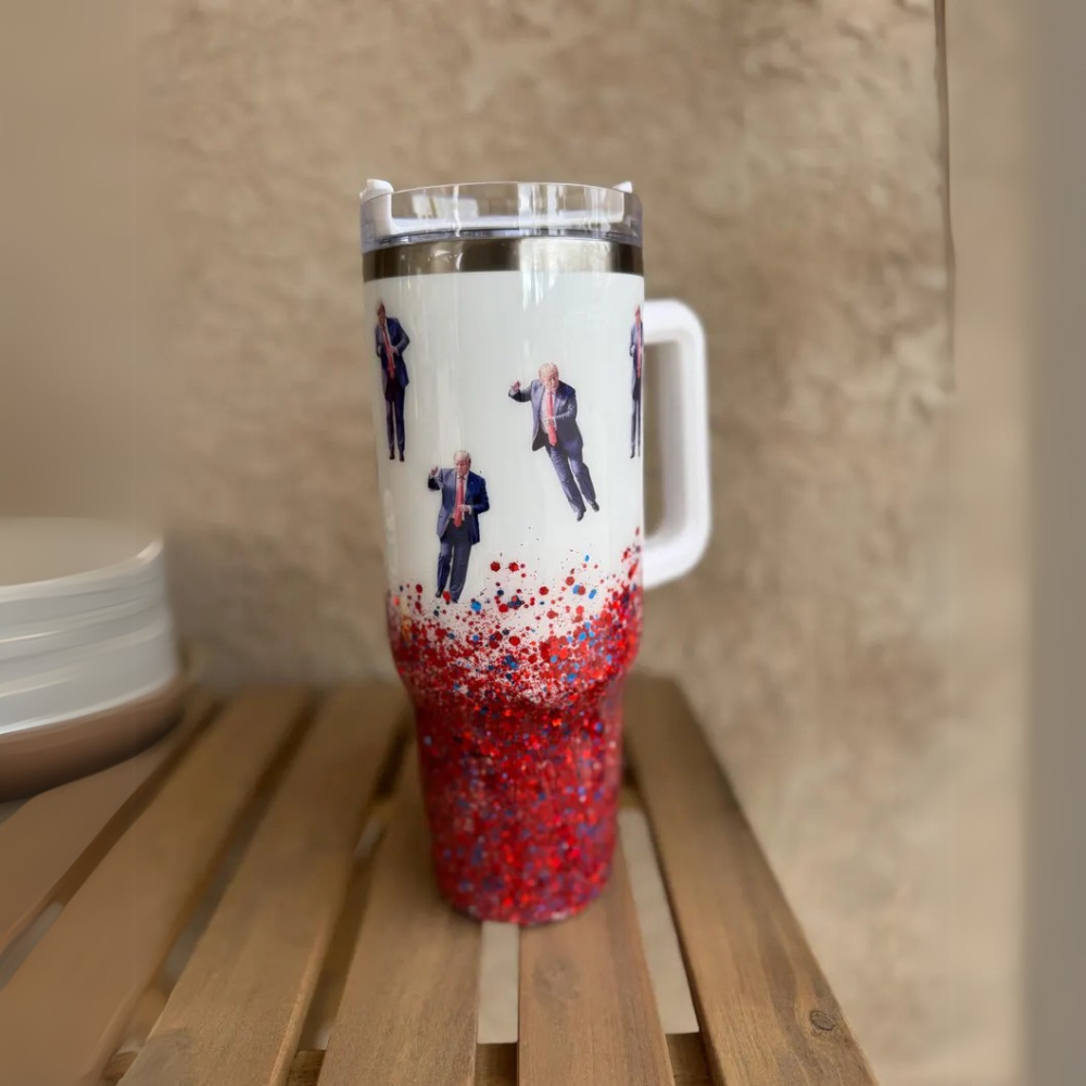 Trump Dance Print Insulated Tumbler With Handle