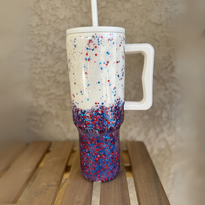 New York Giants Insulated Gradient Tumbler With Glitter Finish