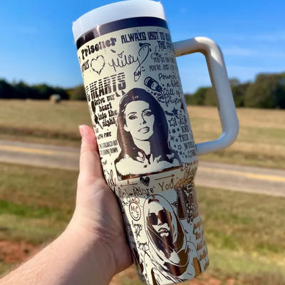 Popstar Musician Miley Cyrus Printed Tumbler