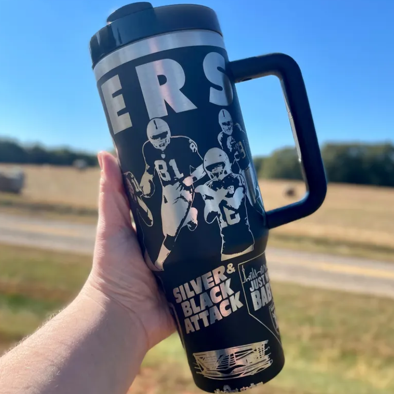 Las Vegas Raiders Football Team Engraved Tumbler