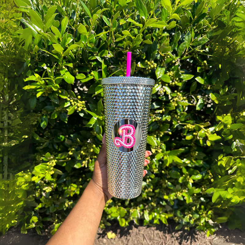 24Oz Textured Studded Tumbler With Straw