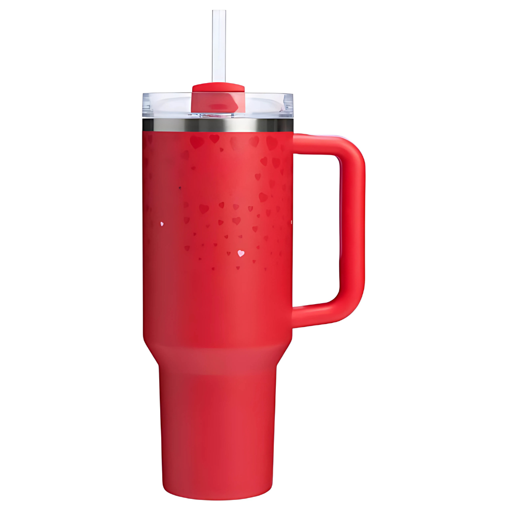 40Oz Insulated Tumbler With Handle And Straw