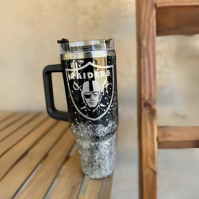 Las Vegas Raiders Double Wall Insulated Tumbler With Handle