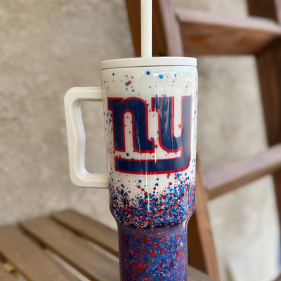 New York Giants Insulated Gradient Tumbler With Glitter Finish