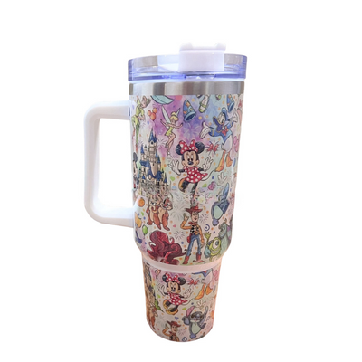 Magic Park Friends 40 oz Travel Tumbler with Handle