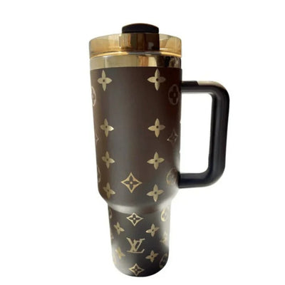 Designer Inspired 40oz Insulated Tumbler With Handle