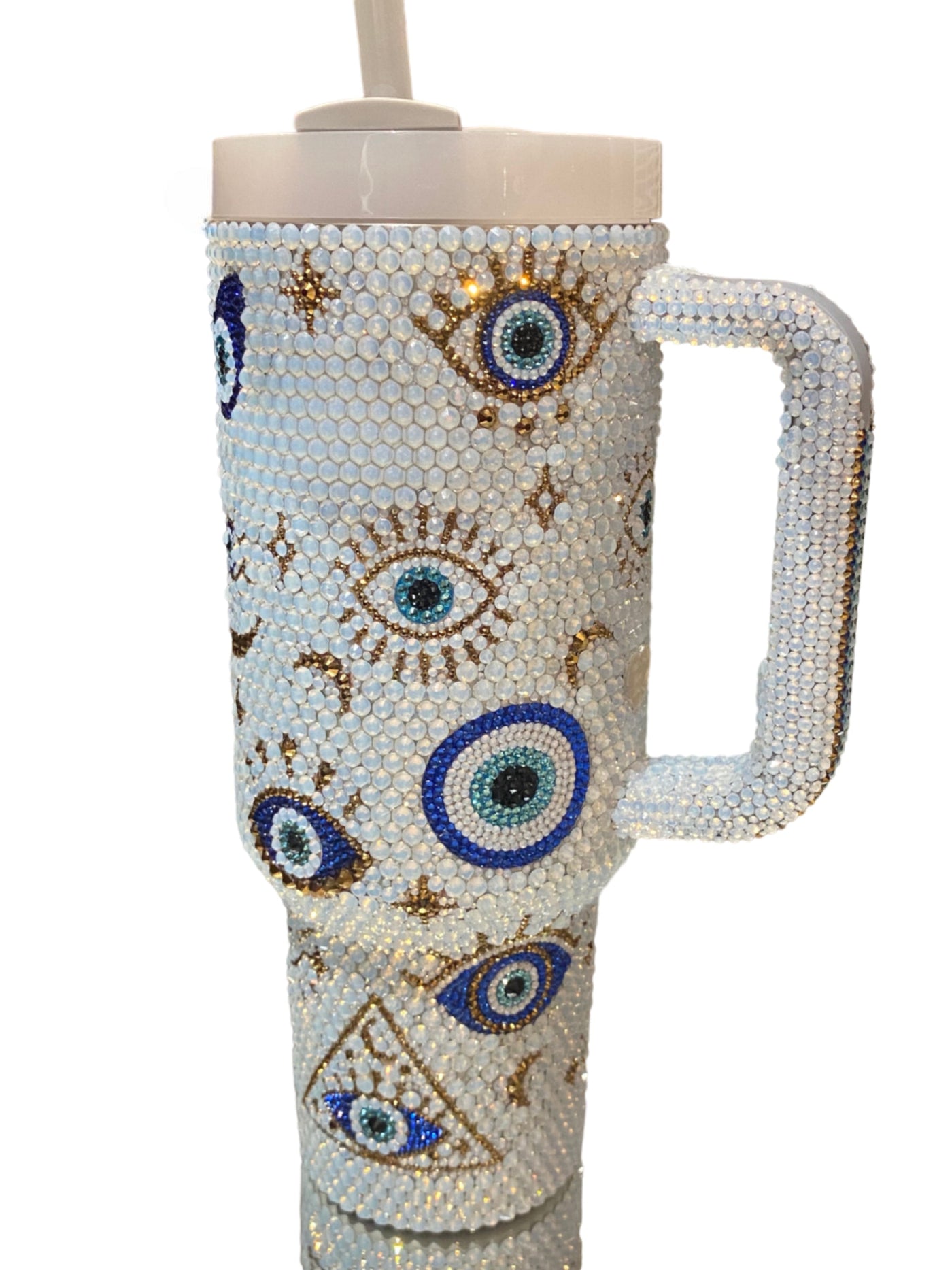 40 Oz Opal Evil Eye Bling Tumbler