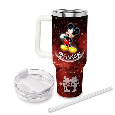 Mickey Mouse Castle Glitter Pattern Tumbler