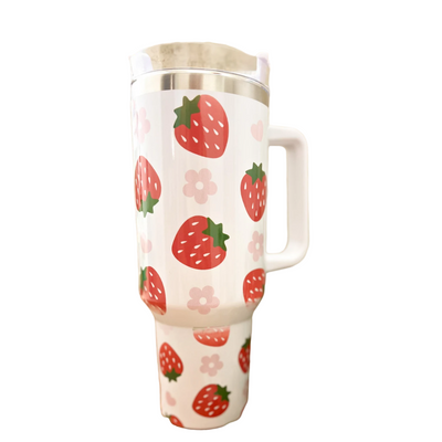 Strawberry 40 oz Kawaii Travel Tumbler Mug