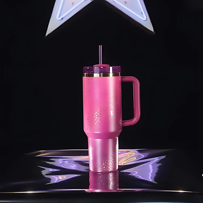 Barbie Themed Insulated Stainless Steel Tumbler With Handle And Straw