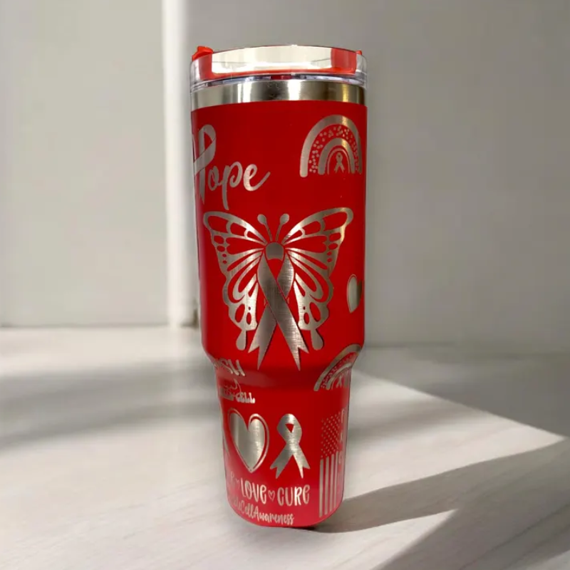 Brave And Strong Print Vacuum Insulated Tumbler