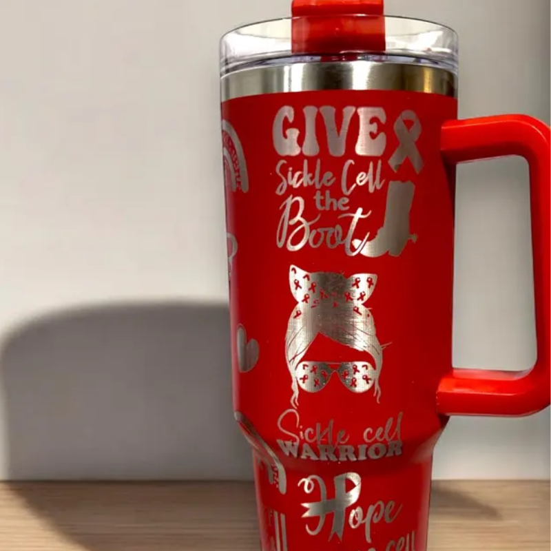 Brave And Strong Print Vacuum Insulated Tumbler