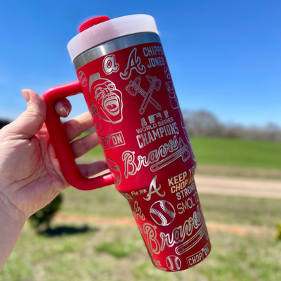 Sleek Atlanta Braves 40oz Engraved Tumbler