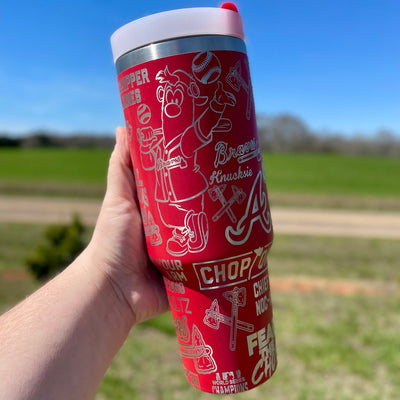 Sleek Atlanta Braves 40oz Engraved Tumbler