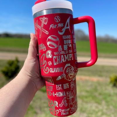 Sleek Atlanta Braves 40oz Engraved Tumbler