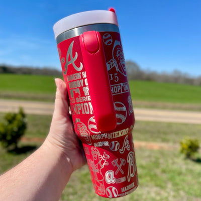 Sleek Atlanta Braves 40oz Engraved Tumbler