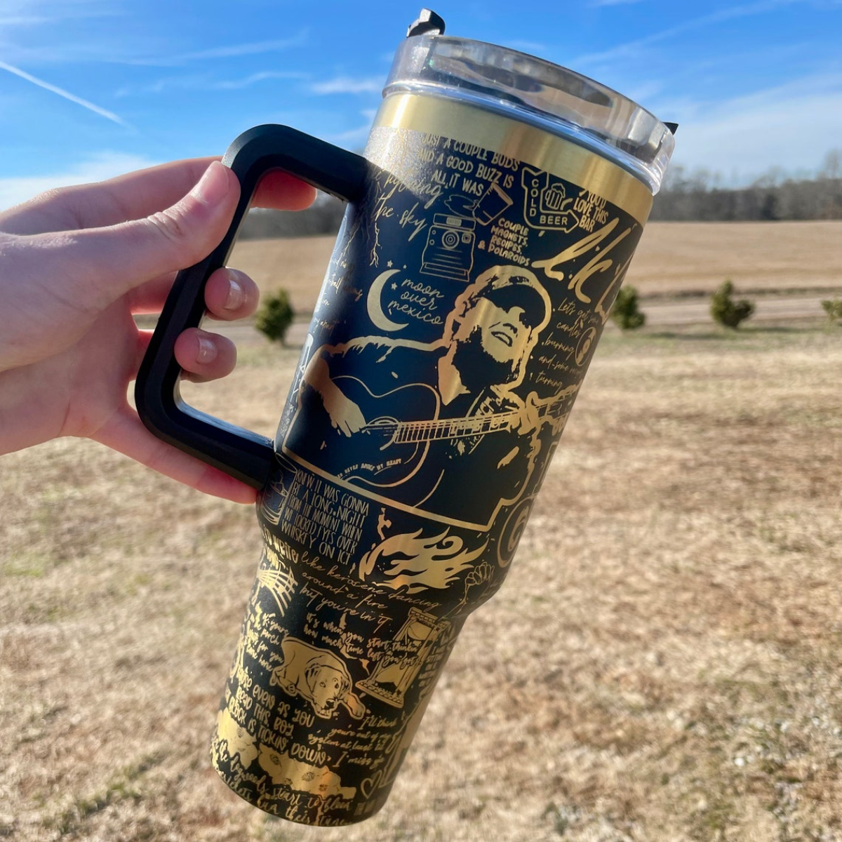 Guitarist Luke Combs Signature Design Engraved Tumbler