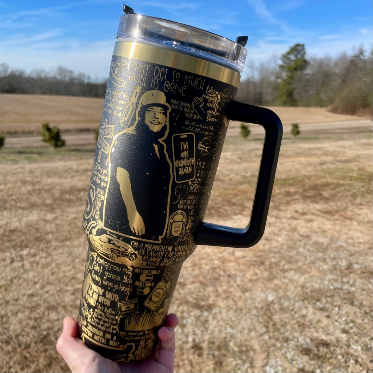 Guitarist Luke Combs Signature Design Engraved Tumbler